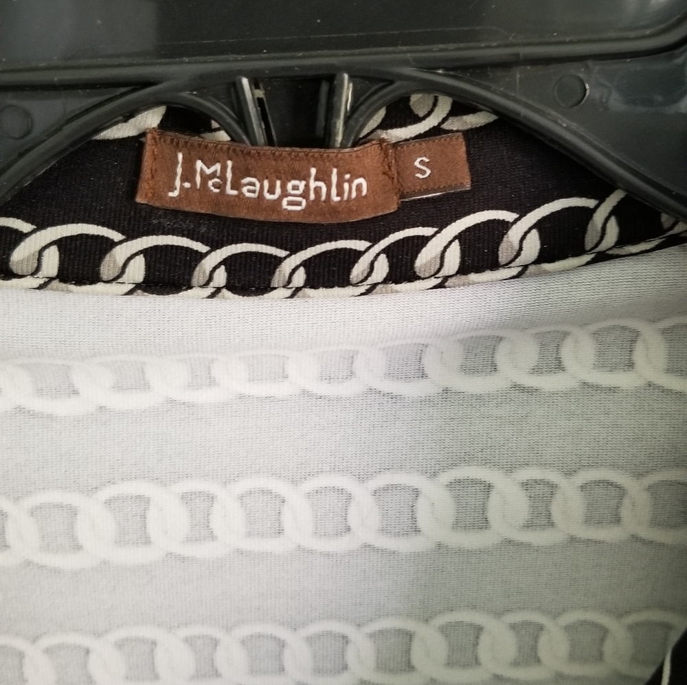 J. McLaughlin Black White Shirt with Enamel Buttons Catalina Cloth - Picture 3 of 6